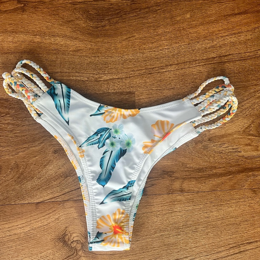 Zaful White Floral Bikini Bottom